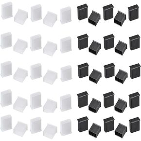 50 PCS USB Male Port Port ، USB Male Anti Dust Cover Cover Clost Capper Cap- (25pcs Black و 25pcs White)
