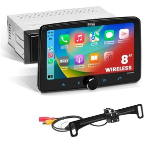 BOSS Audio Systems 8 Inch Single Din Radio with Apple Carplay, Android Auto + Backup Camera