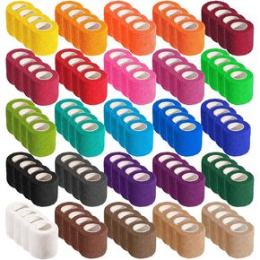 30 Rolls Self Adhesive Bandage Wrap Cohesive Bandage Wrap 2 inch Stretch Bandages Wraps Tape Black Elastic Self-Adherent Tape for Wrist Ankle Sports Swelling Sprains(Skin）