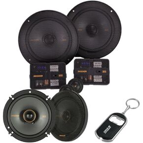 Kicker KS -Series 51KSS6504 6.5 "مكبرات صوت مكونة و 51KSC6504 6.5" مكبرات صوت محورية - معالجة عالية الطاقة ، مكبرات الصوت البولي بروبيلين ، محيط مطاطي قاسي