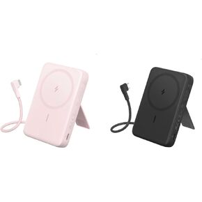 Anker Zolo Magnetic Power Bank, 10,000mAh Wireless Portable Charger with 30W Max Fast Charging, Battery Pack with Built-in USB-C Cable and Adjustable Stand, for iPhone 16/15 Series, AirPods, and More