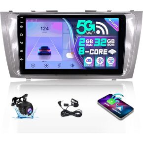 5Ghz WiFi Car Stereo Radio for Toyota Camry 2007-2011 Support JBL 9 Inch 8 Core IPS Touch Screen with Carplay Android Auto Bluetooth GPS DSP 48-EQ MirrorLink Backup Camera 2+32 G