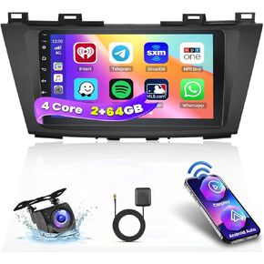 2+64G Screen for Mazda 5 CW 2010 2011 2012 2013 2014 2015 CarPlay Stereo Android 13 Car Radio 9 Inch Touchscreen Android Auto Backup Camera GPS FM RDS DSP 26UI