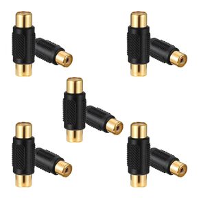 10 Pcs RCA Coupler RCA Female to Female Adapter Audio Video Gold Plated RCA Adapter Connector RCA F-F Adapters for RCA Cable Speaker Phono Amplifier