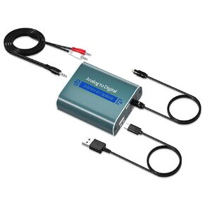 AMANKA Analog to Digital Audio Converter with Optical Cable, 3.5mm Jacks L/R RCA to Digital Toslink Fiber Optic Audio Converter with Fiber Optic Cable for PS3 PS4 HDTV Blue Ray