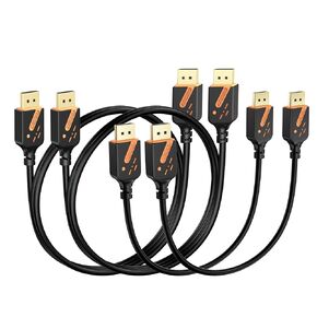 DP Cables 4-Pack（1FT & 6FT）, 4K@60Hz DP Cable Male to Male Adapter with 2K@165Hz, 2K@144Hz Support 3D, HDR for Gaming, Computer, TV, Monitor, Docking Station