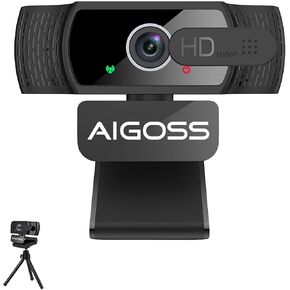 1080P Full HD Webcam with Microphone and Rotatable Tripod, Web Camera, 95° Wide Angle, Privacy Cover,Plug&Play USB Web Cam for Laptop PC, Zoom/Skype/Teams, Conferencing and Video Calling