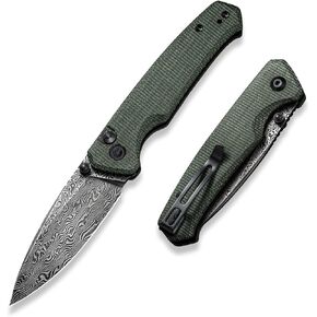 CIVIVI Altus Pocket Folding Knife with Button Lock and Thumb Stud Opener, 2.97" Nitro-V Black Stonewashed Blade Burgundy G10 Handle C20076-2