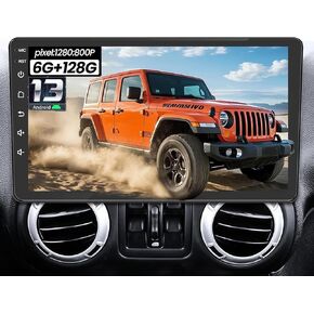 Car Stereo for Jeep Wrangler JK 2007-2017: (2G+64G) Car Radio Replacement Wireless Carplay/Andriod Auto - 10.1" Touchscreen Bluetooth Backup Camera 5GWIFI GPS FM