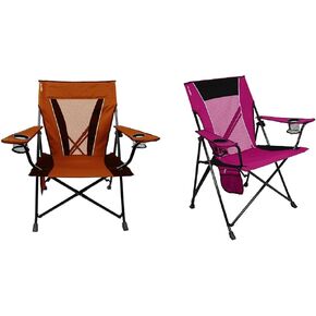 Kijaro XXL 400lb Dual Lock Chair Bundle - includes Victoria Desert Orange and Hanami Pink Portable Camping Chairs