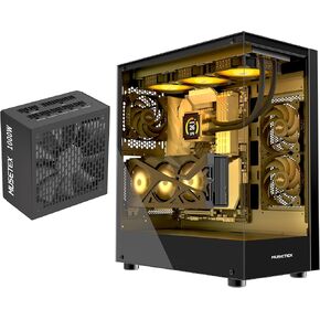 MUSETEX K2 PC CASE ATX 3 Non-LED Fans Pre-Installed Bundled 1000W PC Power Supply