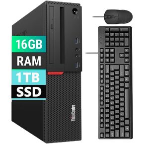 Lenovo THINKCENTRE M700 SFF Desktop Computer, Intel Dual-Core i3-6100 3.70GHz, 16GB DDR4, 1TB, WiFi, Bluetooth, Windows 10 Pro (Renewed)
