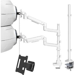 Bundle:17-57'' Heavy Dual Monitor arm and VESA Adapter and 31.5 inch Long Pole(with Steel Base)
