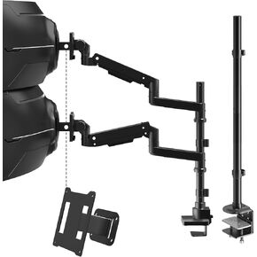 Bundle:17-57'' Heavy Dual Monitor arm and VESA Adapter and 31.5 inch Long Pole(with Steel Base)