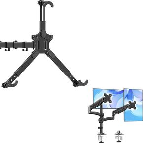 Dual Monitor Stand Height up to 26.6 inch + Universal VESA Mount Adapter Kit,