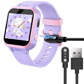 Compatible with Meoonley Kids Smart Watch Charger, Lamshaw Magnetic USB Charging Cable Replacement Charger Cable Compatible with Meoonley Kids Smart Watch (Black+Black)