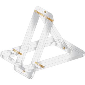 Rusell+Hazel Acrylic Mobile Tablet EaseL ، حامل اللوحي ، تصميم أنيق ، مريح ، مهد قابل للتعديل ، قاعدة غير قابلة للانزلاق ، مضغوط ، خفيف الوزن ، طي مسطح مع الإغلاق المغناطيسي ، 1-Count (102765)