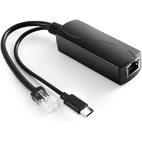 2 in 1 Gigabit PoE Splitter 5V 4A, Power Over Ethernet Adapter to USB C/Micro USB Adapter, IEEE 802.3af/at Compliant 10/100/1000mbps for Raspberry Pi 5