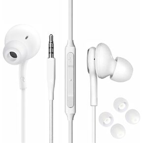 2024 New in-Ear Earbud Stereo Headphones for Samsung Galaxy S24 S23 S22 S21 S20, Note 10, 10 with Microphone and Volume Remote Type-C Connector-Black