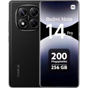 Xiaomi Redmi Note 14 Pro 5G + 4G LTE (for Tmobile Mint Tello & Global) (256GB + 8GB) NFC 6.67" 120Hz 200MP Pro AI Camera Model 24090RA29G Unlocked Dual Sim (Midnight Black)