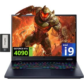 acer Predator 18 Gaming Laptop, 18" WQXGA 250Hz Display, Intel i9-14900HX, GeForce RTX 4090, 64GB DDR5, 4TB SSD, Per-Key RGB Keyboard, Wi-Fi 7, Win 11 Pro, Black, 256GB Docking Station Set