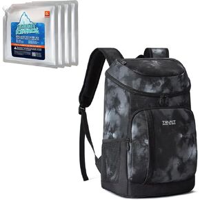 TOURIT 30-Can Insulated Cooler Backpack & 4 Reusable Ice Packs Bargain Perfect Combination