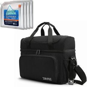 TOURIT Double Deck Insulated Cooler Bag Expandable with Reusable Ice Packs for Coolers Long Lasting