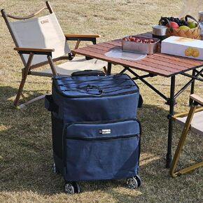 Soft Portable Cooler with Wheels and Handle Collapsible Coolers for Beach Camping Travel