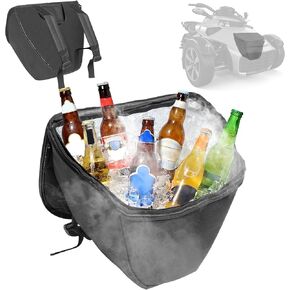 Front Cargo Bag with Cooler Bag for Can-Am Spyder F3 F3-S F3-T F3-L All Models Portable Leakproof Front Storage Cargo Cooler Bag Removable Front Trunk Luggage Bag with Backpack Straps