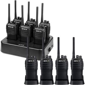 Retevis RT21 Walkie Talkies(10 Pack) with Six-Way Charger