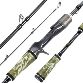 Sougayilang BD Fishing Rods,Graphite Spinning Rod & Casting Rod Zirconium Oxide Ring Stainless Steel Guides, SuperPolymer Handle