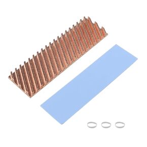 ZDE M.2 SSD Heatsink 70x20x4mm Copper Heatsink with Silicone Thermal Pads for PC Laptop Raspberry Pi M.2 2280 SSD NVMe PS5 Cooling