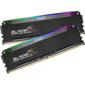 OLOy DDR5 RAM 32GB (2x16GB) Black Hairline Blade RGB 6000 MHz CL32 1.35V Gaming UDIMM (MD5U1660320BRKDA)
