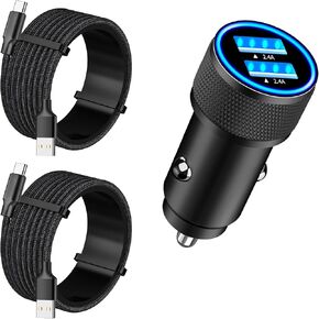 USB C Car Charger, SDNCIE 90W Dual USB-C & USB-A Car Power Adapter 4-Port PD/QC3.0 Type C Car Carplay Charger Fast Charging Cigarette Lighter for iPhone 16 15 14 13 12 11 Pro Max/Galaxy/Pixel/iPad Pro