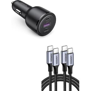 UGREEN Bundle USB C Car Charger Fast Charging 69W and 100W USB C to USB C Cable Fast Charge - 6FT