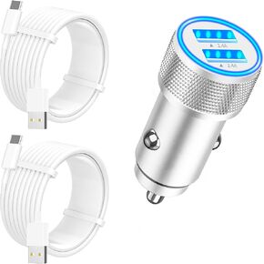 USB C Car Charger, SDNCIE 90W Dual USB-C & USB-A Car Power Adapter 4-Port PD/QC3.0 Type C Car Carplay Charger Fast Charging Cigarette Lighter for iPhone 16 15 14 13 12 11 Pro Max/Galaxy/Pixel/iPad Pro in Saudi Arabia