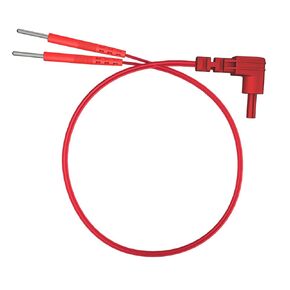 Premium 2 x Lead Wires - A/B Dual Channels Standard Female Plug, Standard Shielded Plastic Female Right Angle Plug, 48 inch Wires, Red