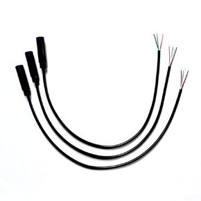 3 PCS 3.5mm Female Jack to Bare Wire Open End TS 4 Pole Stereo Jack Plug Connector with Wire Cable 27cm Used in ​Audio Cable Repair (Female 4 Pole)