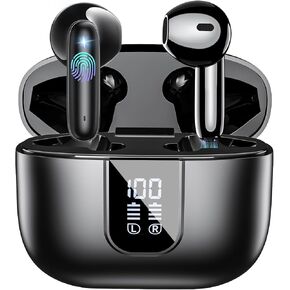 Wireless Earbuds Bluetooth 5.4, in Ear buds 6 Mic ENC Noise Cancelling for Clearer Call, Earphones Deep Bass Stereo, LED Power Display 35H Playtime IP7 Waterproof Mini Sport Headphones for Android iOS