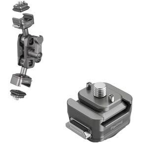 SMALLRIG Quick Release Magic Arm with 360° Ball Head and HawkLock H21 Universal Quick Release Mount Plate Kit