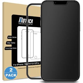 Mothca 2 Pack Pack Matte Glass Screen Protector for iPhone 16E / iPhone 14 / iPhone 13 / iPhone 13 Pro [6.1 inc]