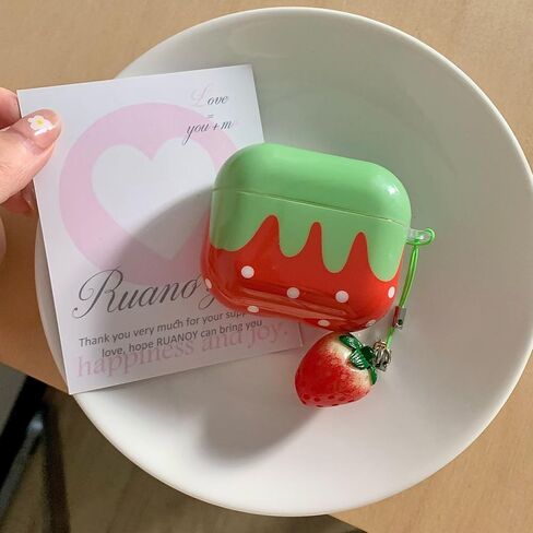 Compatible for Airpods Pro 2 Case (2022)/ Airpods Pro 1st Generation(2019) Case Soft TPU with Cleaner Kit Cute Cherry Bow Design Shockproof Cherry Bow Keychain Cover for Girls Woman-Red in Saudi Arabia