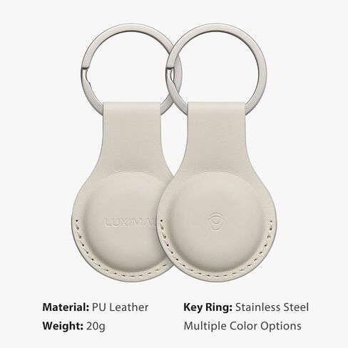 Compatible with Apple AirTag Holder Keychain, Protective Soft Leather Case with Magnetic Lock for Key Ring Pets (Khaki) in Saudi Arabia