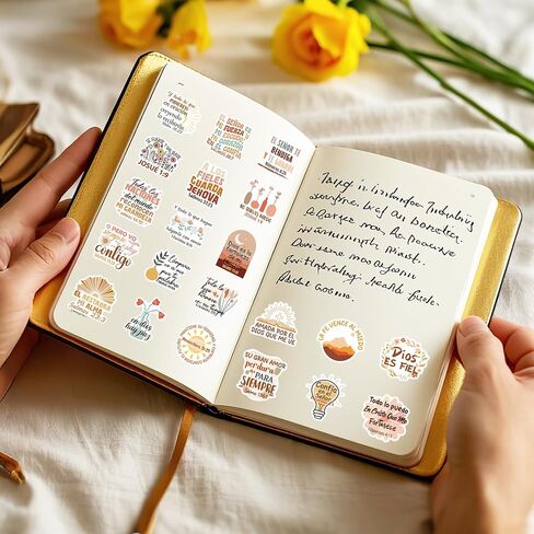 50 Pcs Spanish Bible Vision Board Stickers, Boho Bible Verse Sticker, Christian Decal for Journaling Scrapbook Laptop Cup, Inspirational Quotes DIY Gifts for Men Women in Saudi Arabia