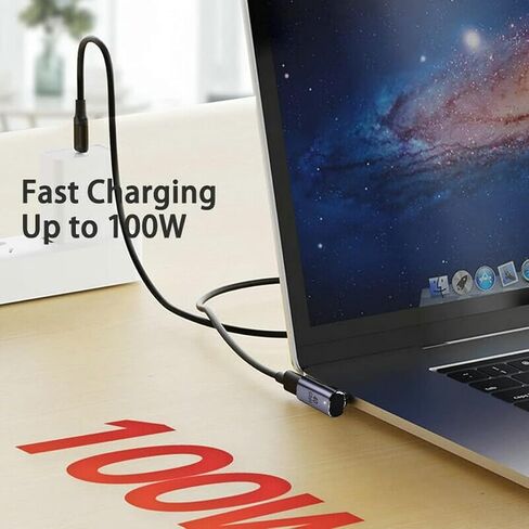 تم ترقية USBC المغناطيسي إلى محول USB C ، 140W PD الشحن السريع ، Thunderbolt 4 Type-C 4.0 Extender ، 40gpgs ، 24 PIN ، الكوع 90 درجة للكمبيوتر المحمول ، MacBook Pro Air (USB C Extender) in Kuwait