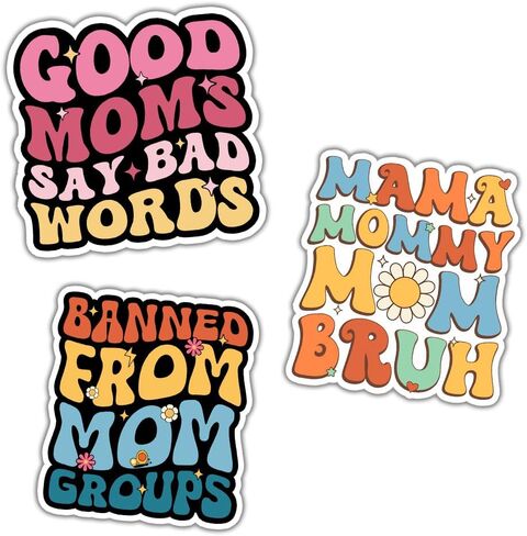 (3in - 3Pcs) Funny Mother Mom Sticker Pack, Mother's Day Sticker Decal, Gift For Mother Grandma Daughter Sister Bestie, Decoration For Laptop PC Tablet Book Window Kitchen Planner Helmet Bumper in Saudi Arabia