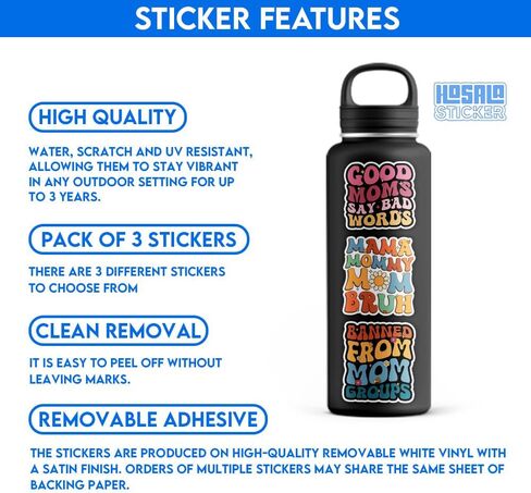 (3in - 3Pcs) Funny Mother Mom Sticker Pack, Mother's Day Sticker Decal, Gift For Mother Grandma Daughter Sister Bestie, Decoration For Laptop PC Tablet Book Window Kitchen Planner Helmet Bumper in Saudi Arabia