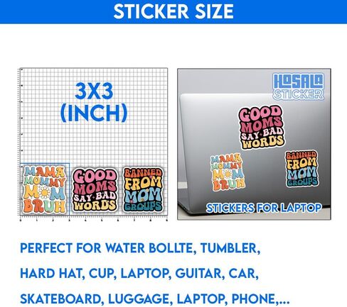 (3in - 3Pcs) Funny Mother Mom Sticker Pack, Mother's Day Sticker Decal, Gift For Mother Grandma Daughter Sister Bestie, Decoration For Laptop PC Tablet Book Window Kitchen Planner Helmet Bumper in Saudi Arabia