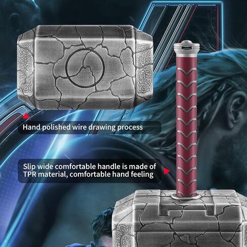 Thor Hammer Tool Box, Multifunctional Home Repair Tool Set Excellent Hand Tool Novelty Gift for Men as Halloween Prop Cosplay Hammer (Silver) in Saudi Arabia