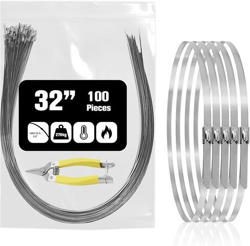100Pcs 11.8 Inch Metal Zip Ties Self-Locking Metal Cable Ties for Outdoor, Machinery, Vehicles, Farms, Cables & Pipes in Saudi Arabia